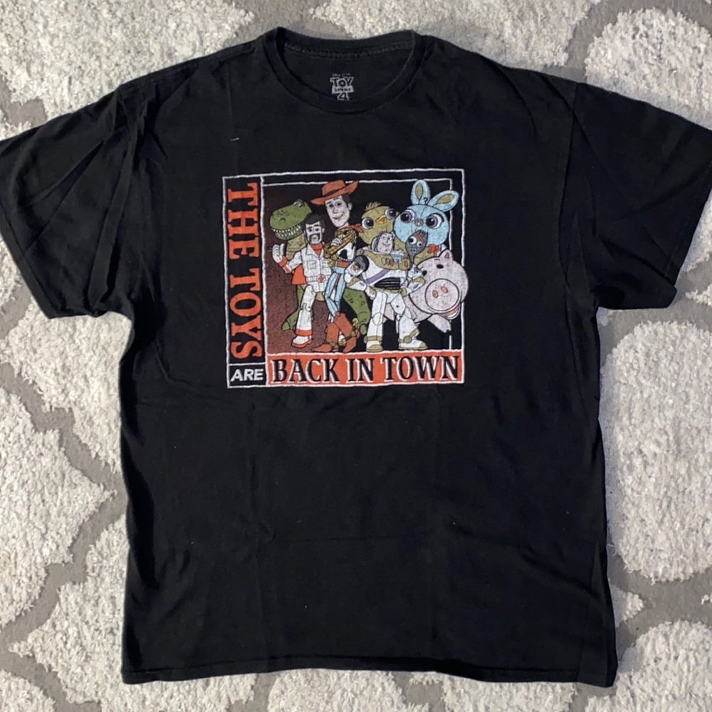 Disney Pixar Toy Story 4 Black Short Sleeve Shirt Mens Size Large